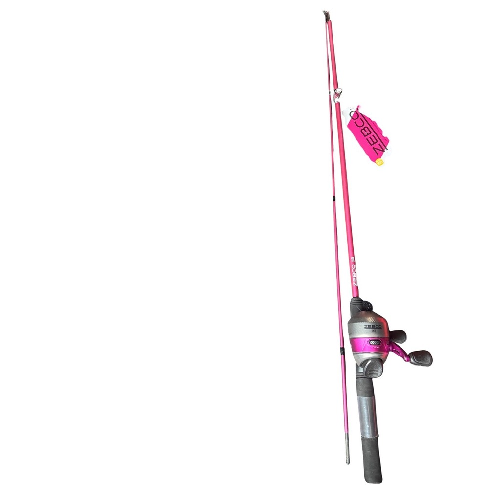 Zebco 33 Spincast Fishing Rod and Reel Combo Pink 2 Piece Set NEW WITH TAGS